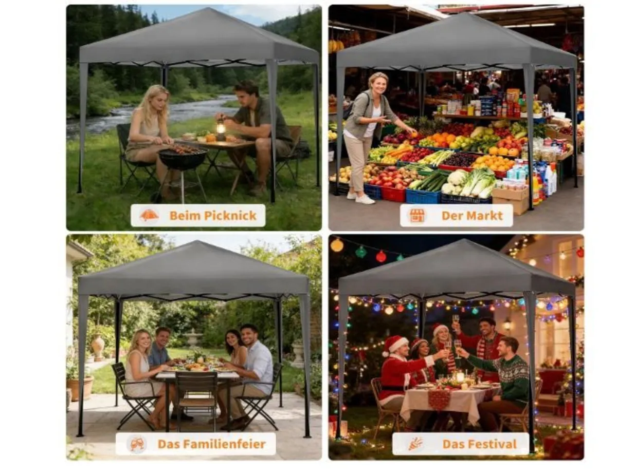 3 x 3 m Garden Folding Gazebo with Carry Bag - Image 4
