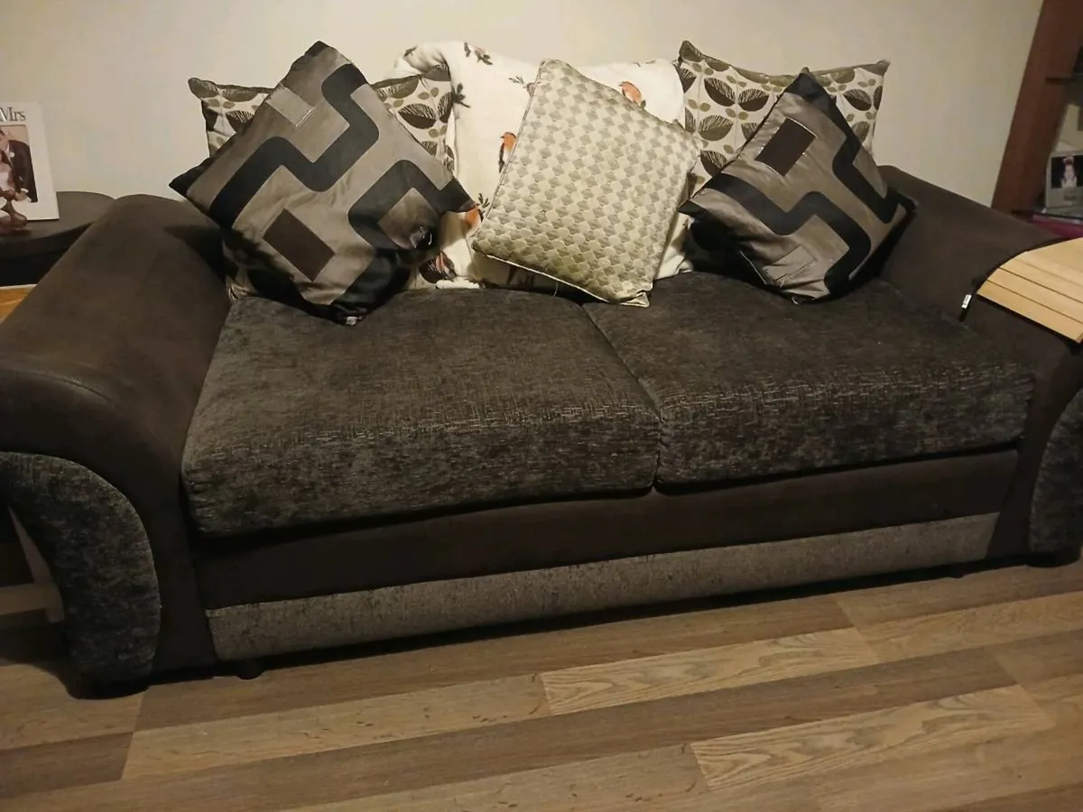 3 seater 2 seater couch and swivel chair - Image 2
