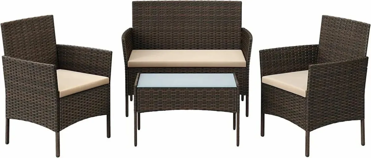 Rattan Garden Chair Furniture Set 4 Pieces - Image 4