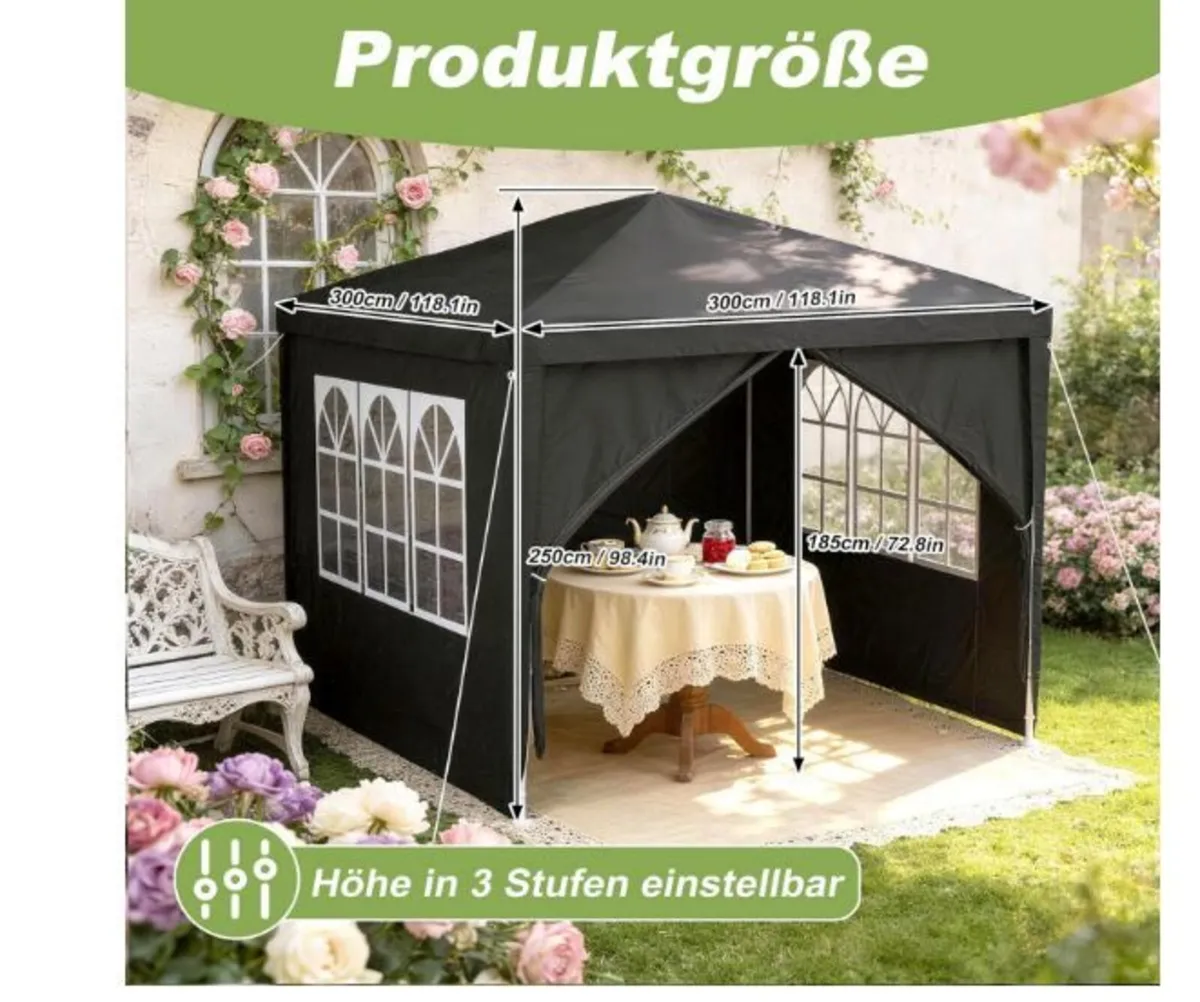 Gazebo Party Tent 3 x 3 m Waterproof - Image 2