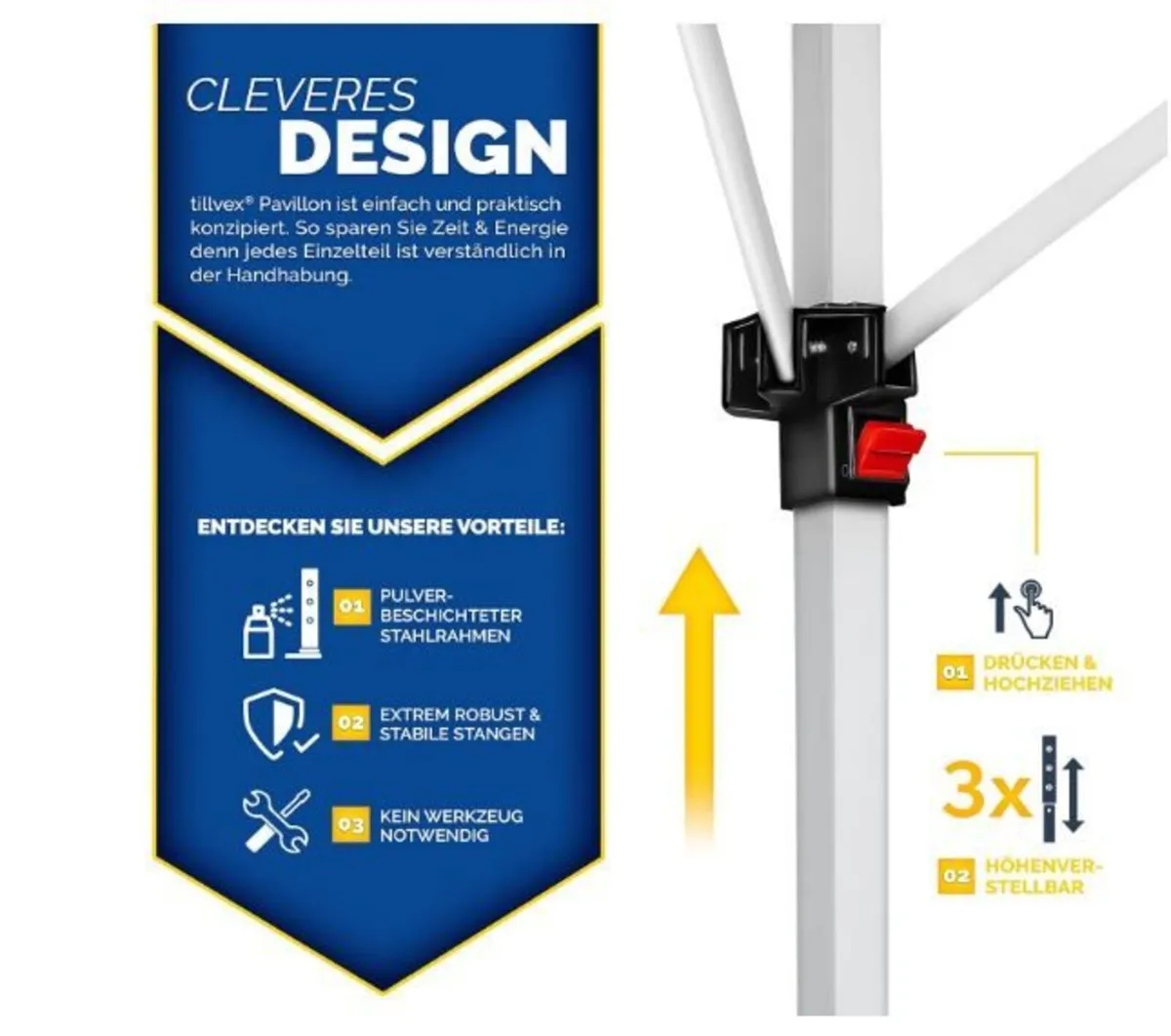 Gazebo 3 x 6 m Waterproof Pop-Up - Image 2