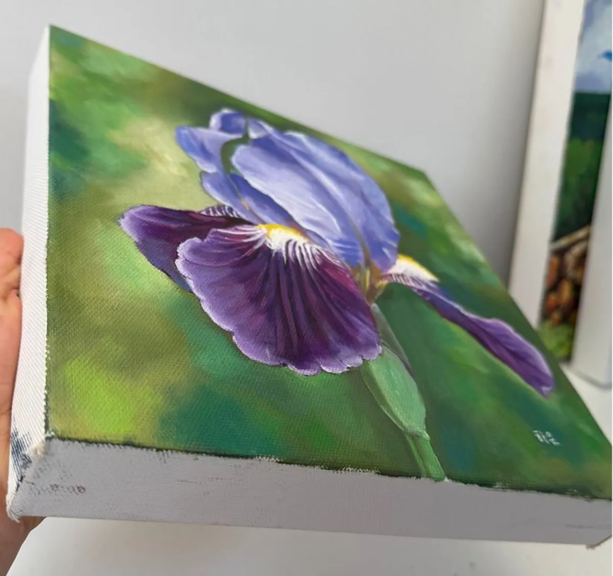Iris, Oil painting rolled canvas - Image 2