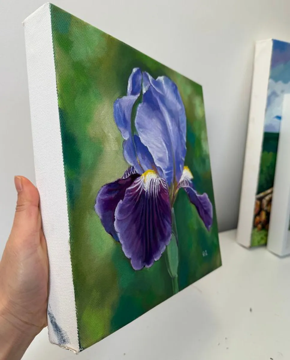Iris, Oil painting rolled canvas - Image 3