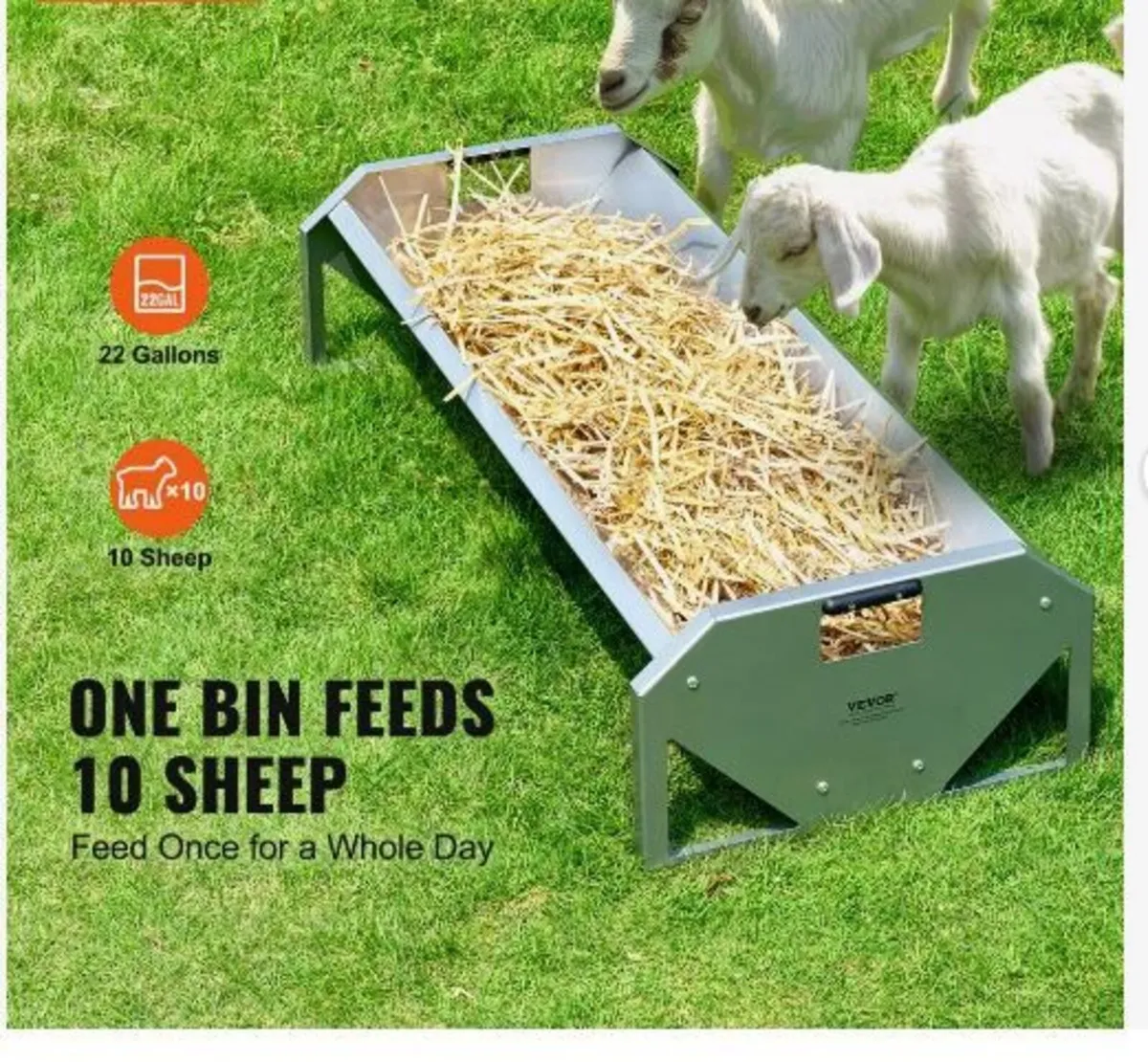 Livestock Feeding Trough, 22 Gallon Capacity - Image 3