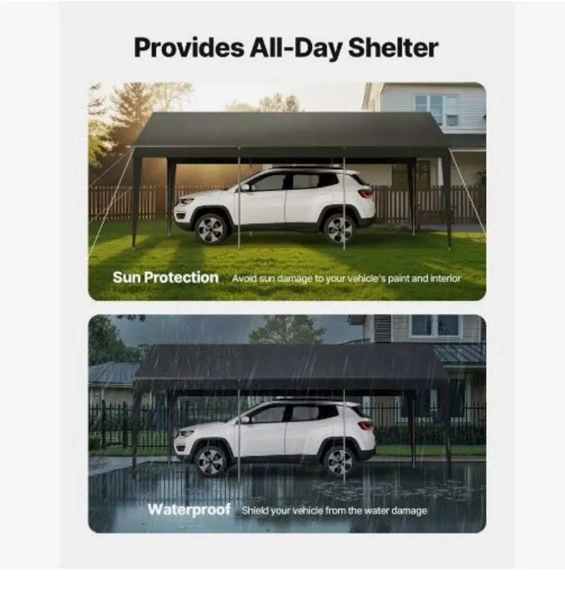 Carport, 10 x 20 FT Outdoor Car Canopy - Image 4