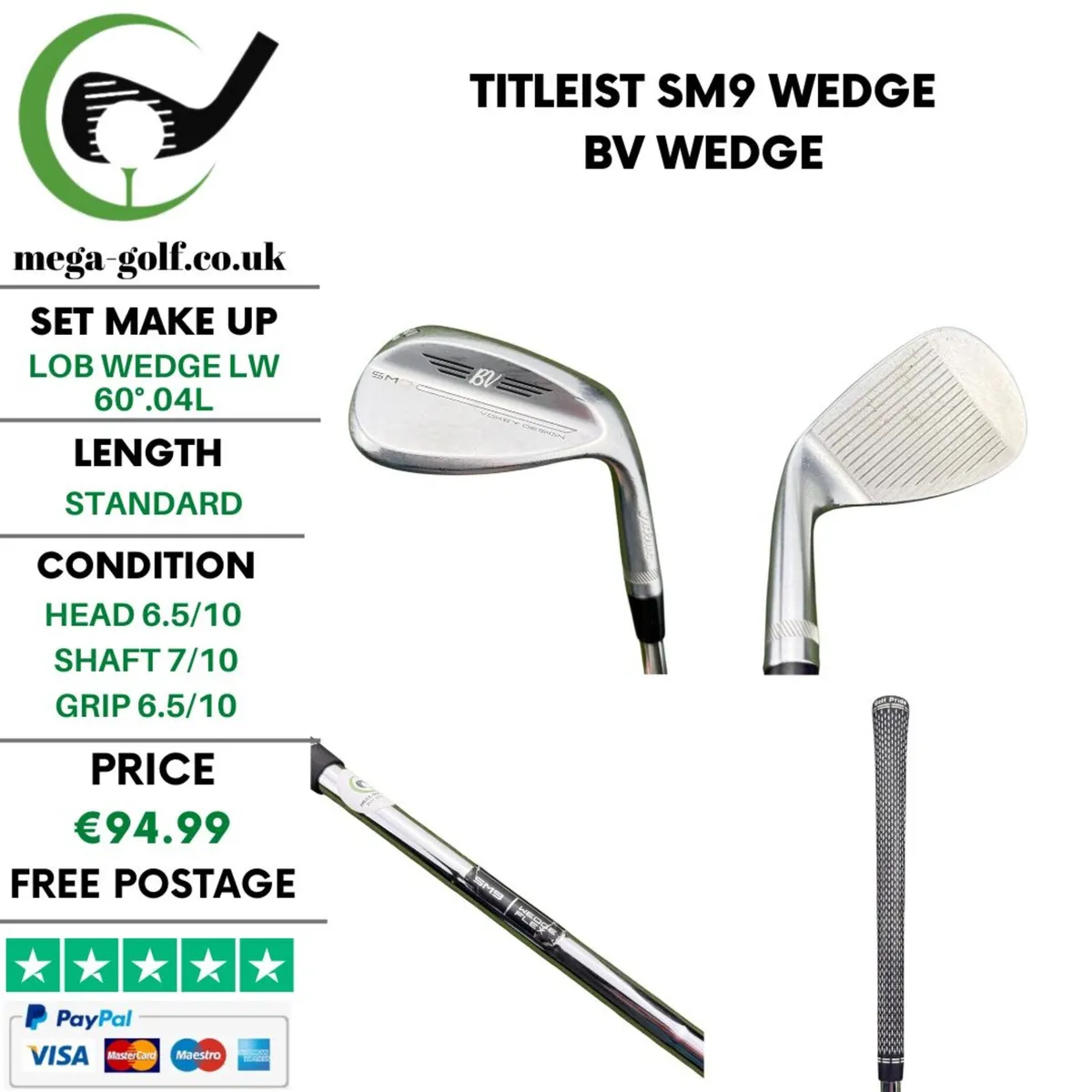Titleist SM9 Wedge Lw 60°.04L / Bv Wedge - Image 1