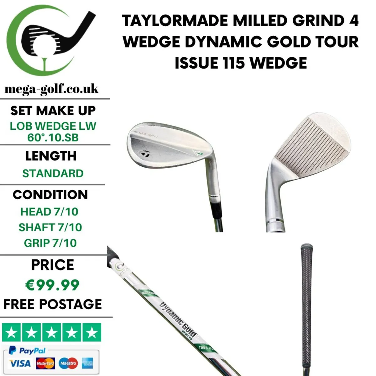 Taylormade Milled Grind 4 Wedge Lw 60°.10.SB - Image 1