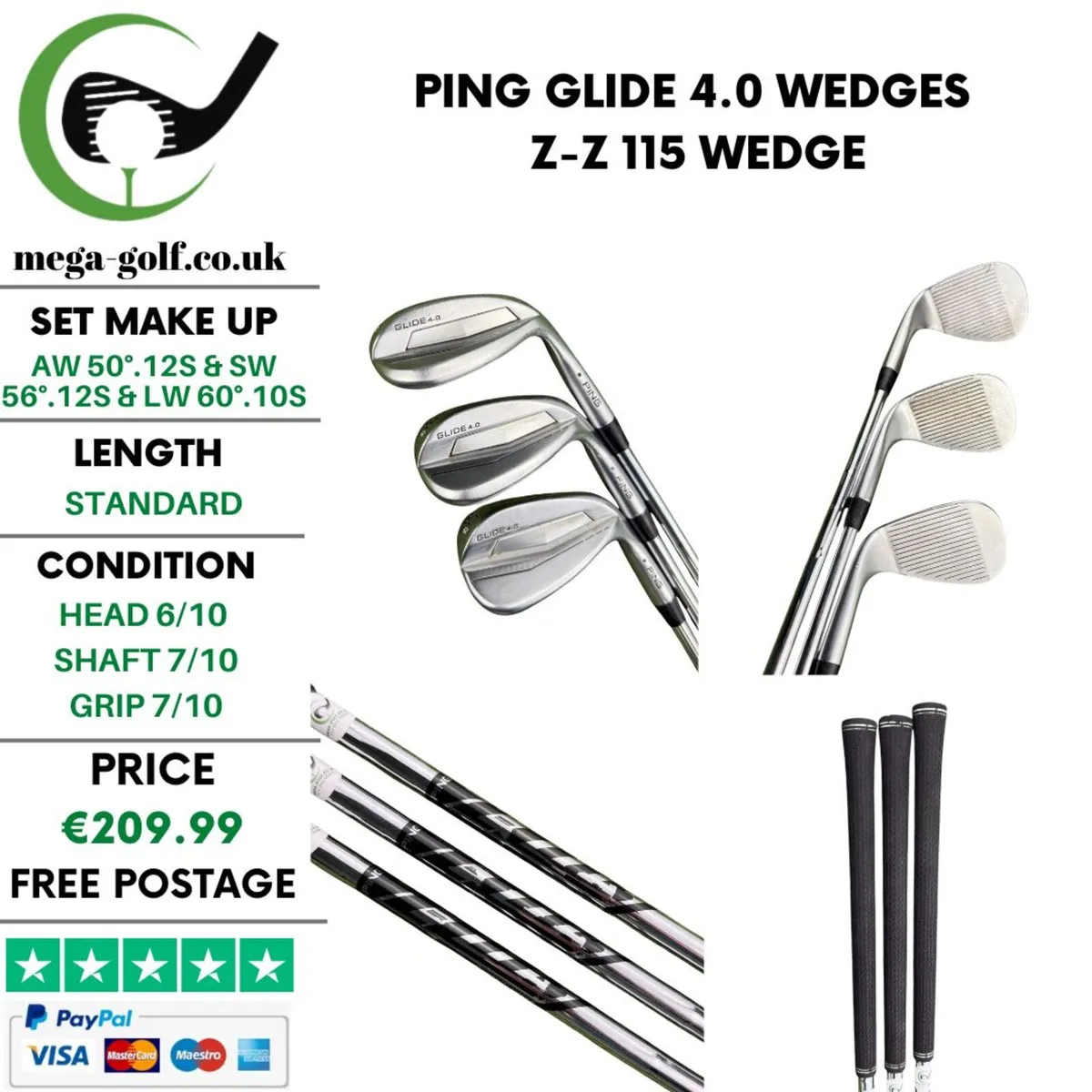 Ping Glide 4.0 Wedges Aw 50° & Sw 56° & Lw 60° - Image 1