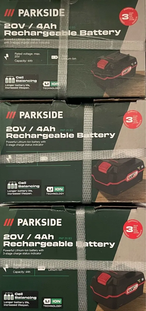 3X Parkside 20V 4Ah Rechargeable Battery Brand New
