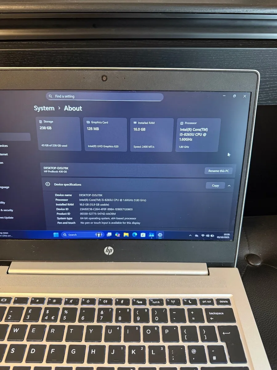 HP ProBook 430 G6 Laptop i5/16GB/256SSD/FHD - Image 4