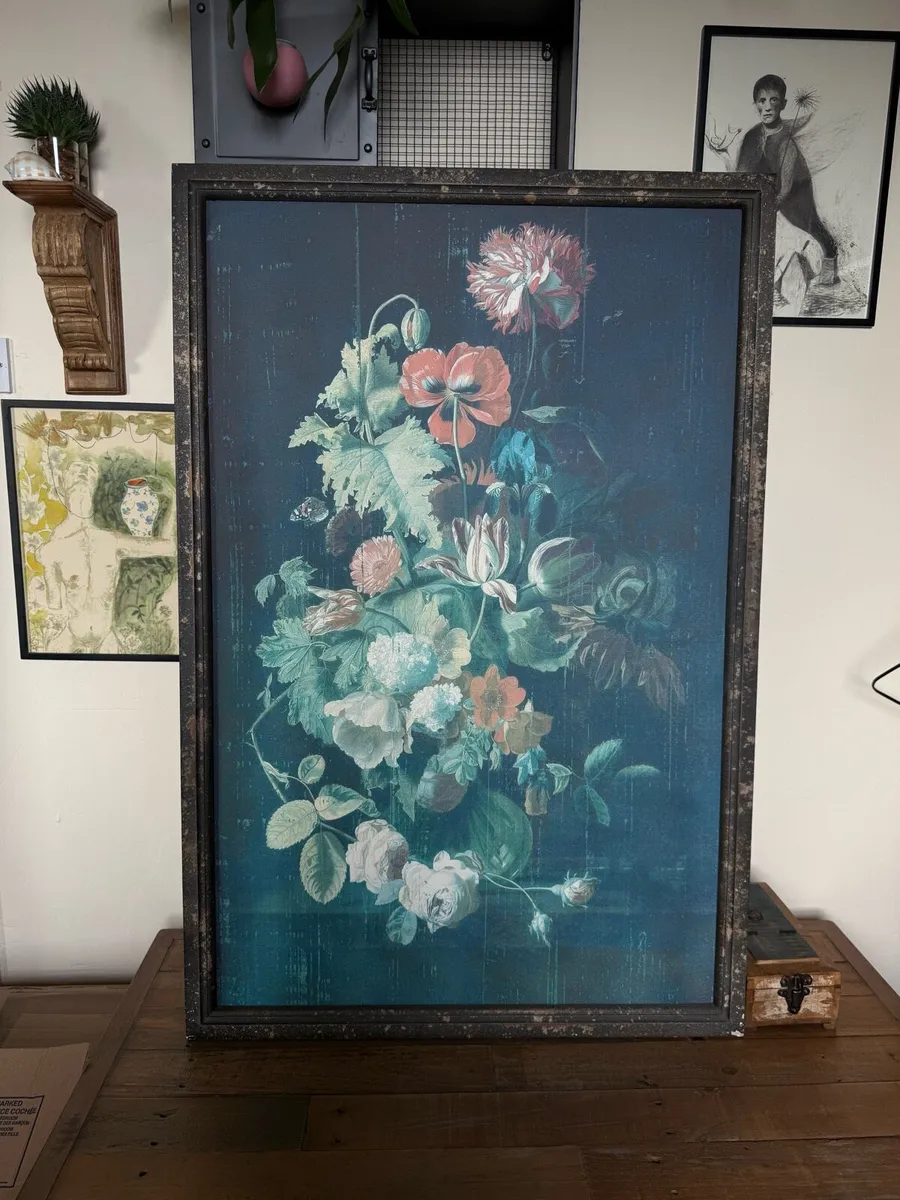 Large Framed Floral Art Print (80x120cm approx) - Image 2