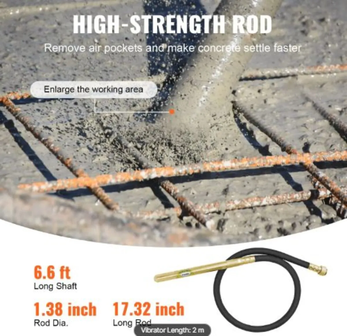 Handheld Concrete Vibrator, 960W Electric Vibrator - Image 4