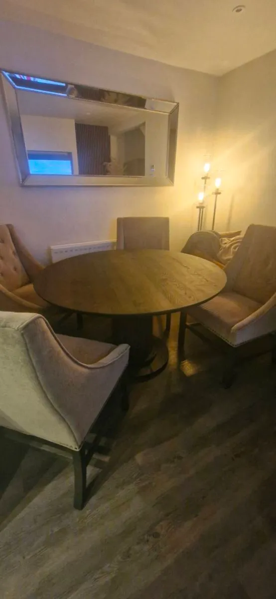 Luxury custom made mocha table and chairs - Image 1