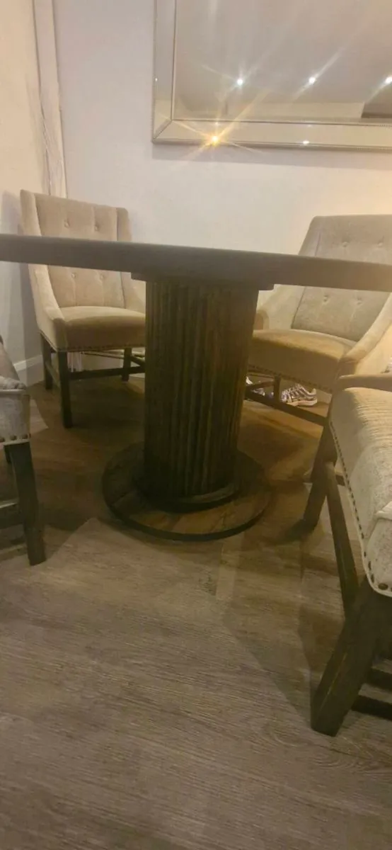 Luxury custom made mocha table and chairs - Image 3