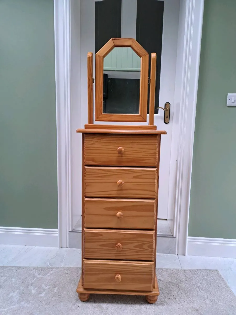 Wardrobe,Tallboy, tabletop mirror and wall mirror - Image 4