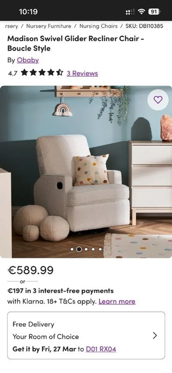 Nursing Chair - Madison Swivel Glider Recliner - Image 3