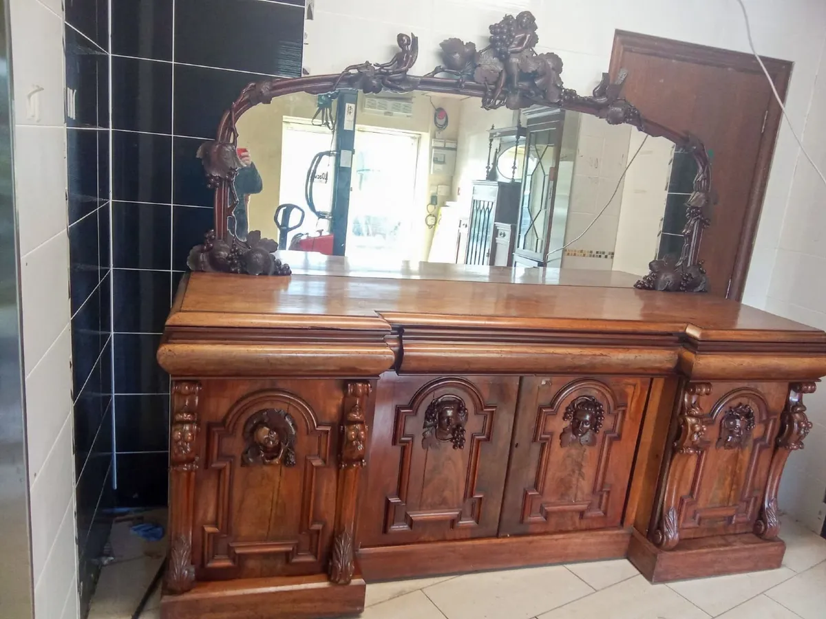 Heavily Carved Victorian Sideboard - Image 2