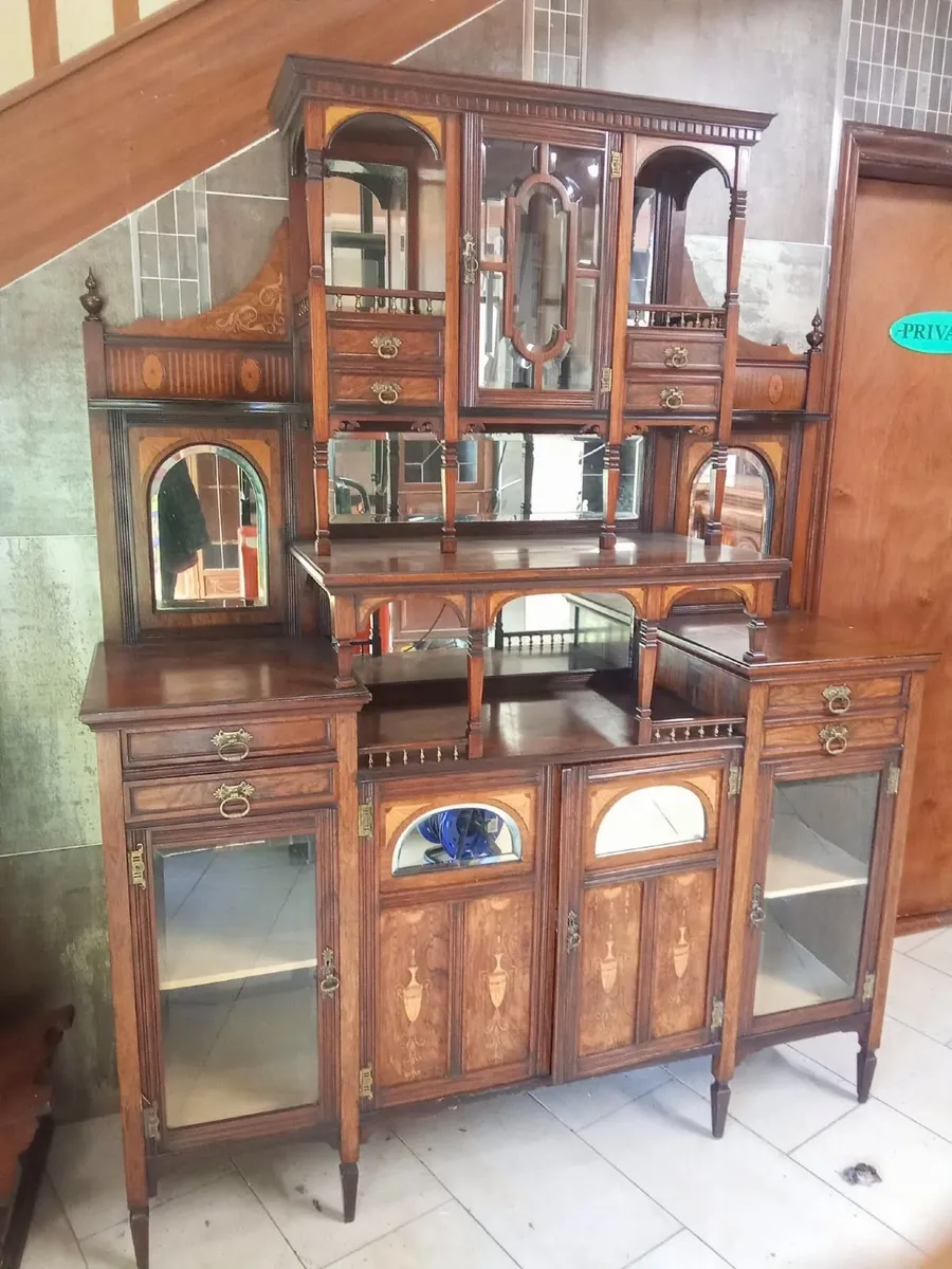 Exceptional Inlaid Edwardian Display Cabinet