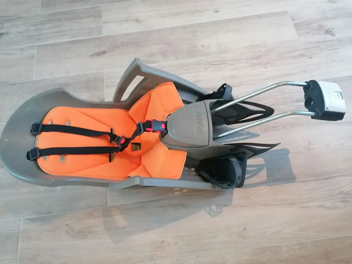 Hamax Child Bike Seat – Grey / Orange - Image 1