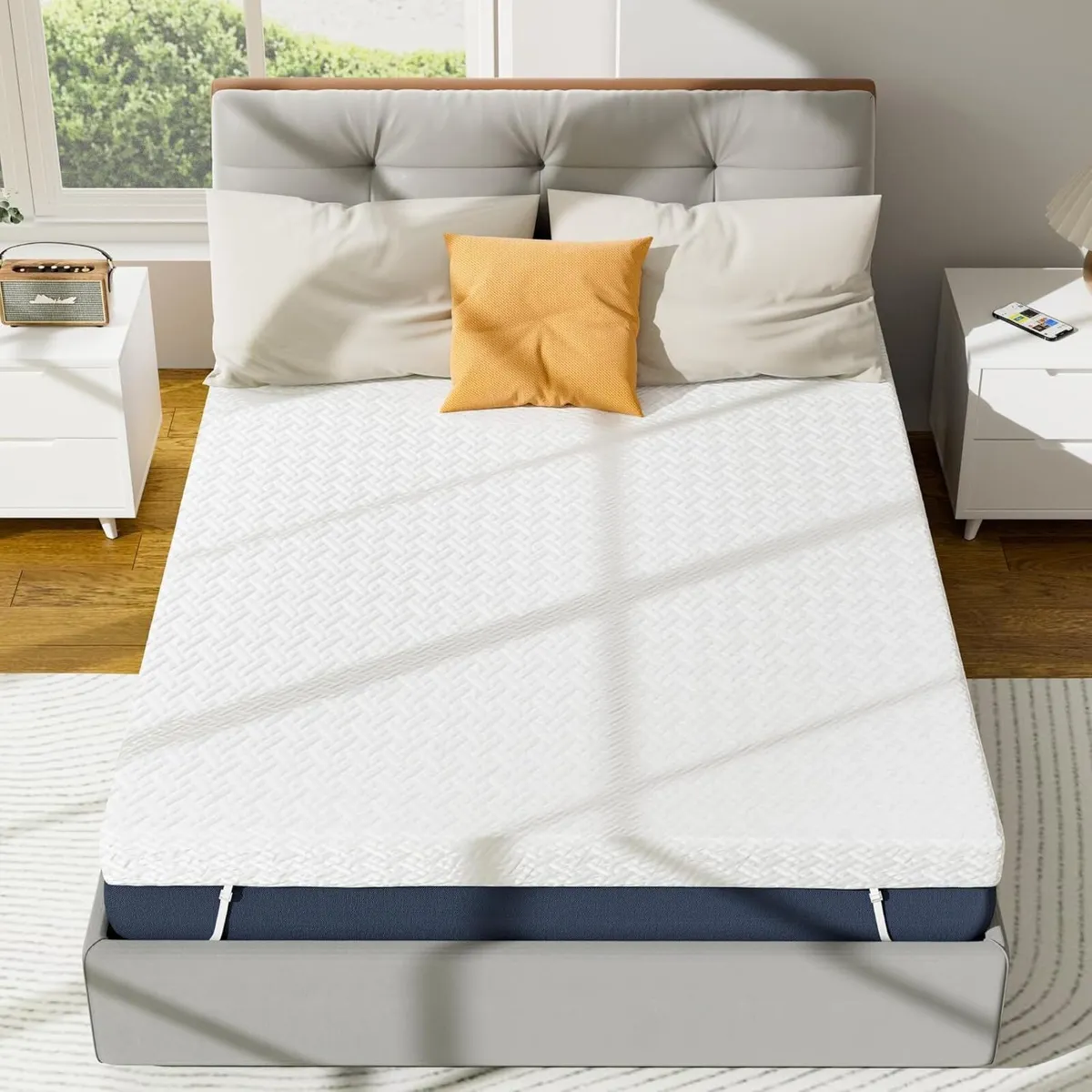 Memory Foam Mattress Topper Kingsize Bed 3 Inch - Image 2