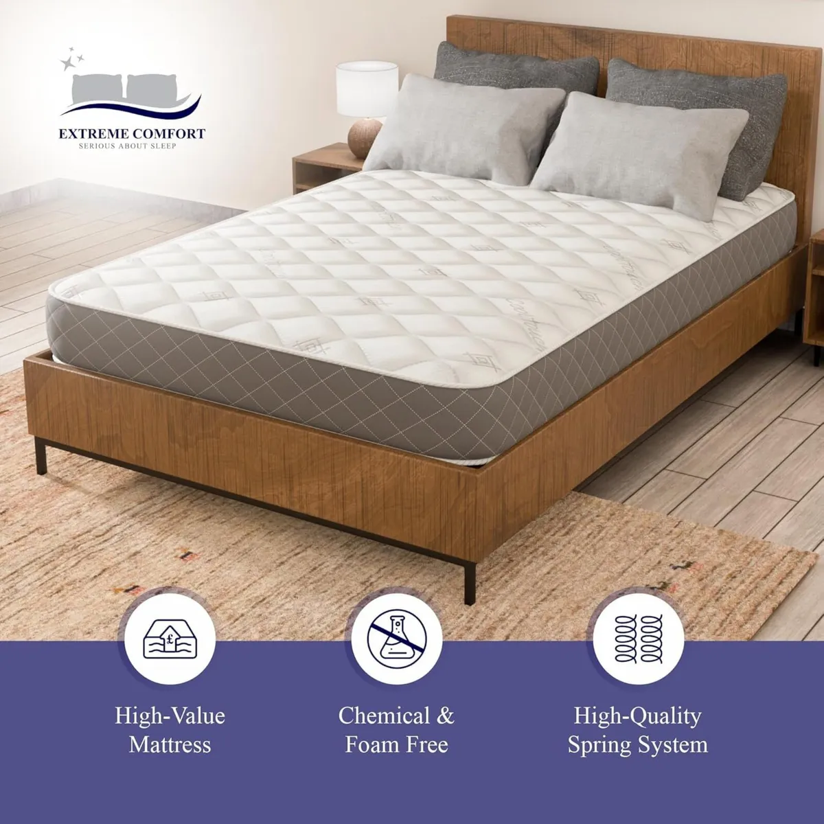 Cooltouch Diamond Essential Grey Double Mattress - Image 4