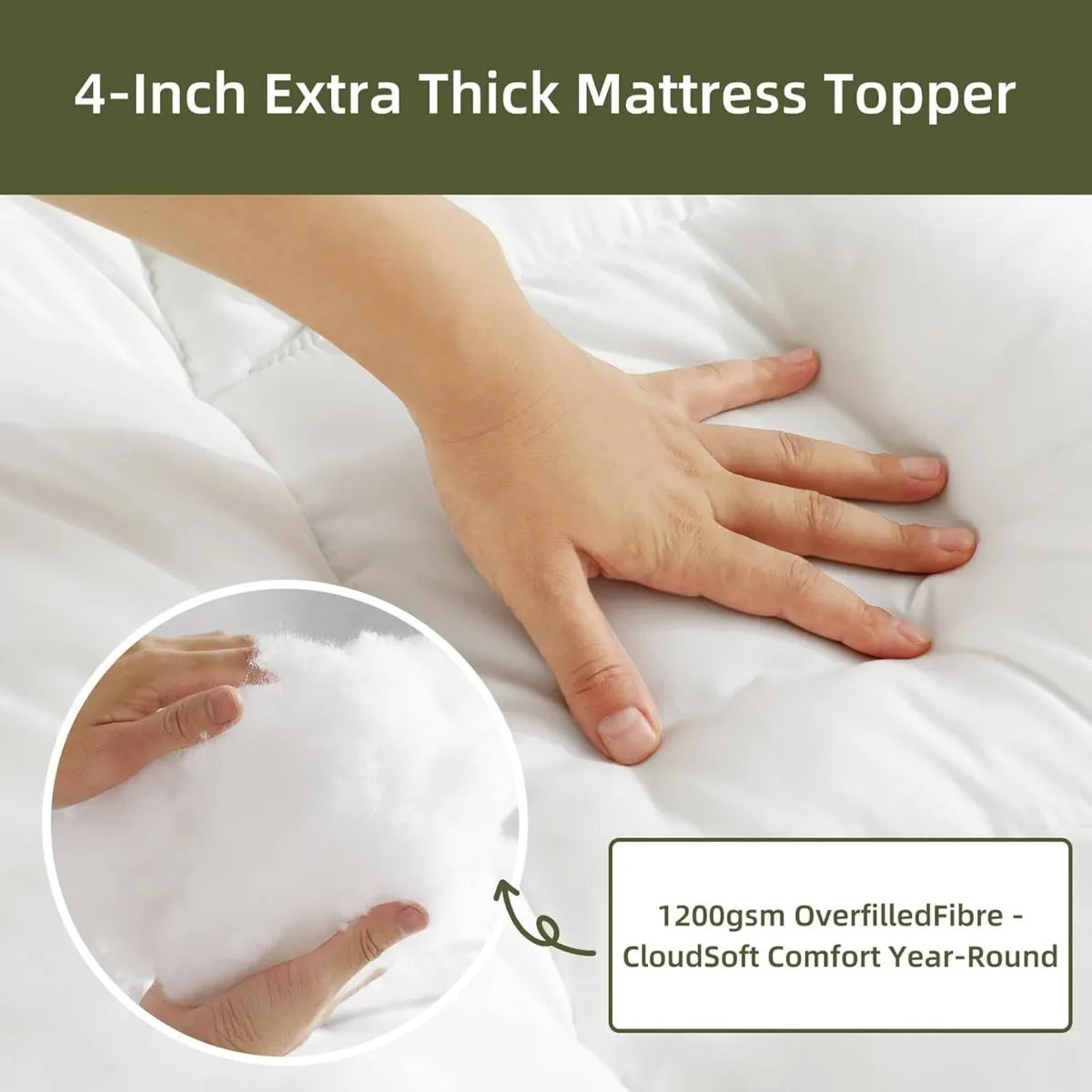 Super King Mattress Topper - Extra Thick Quilted - Image 2