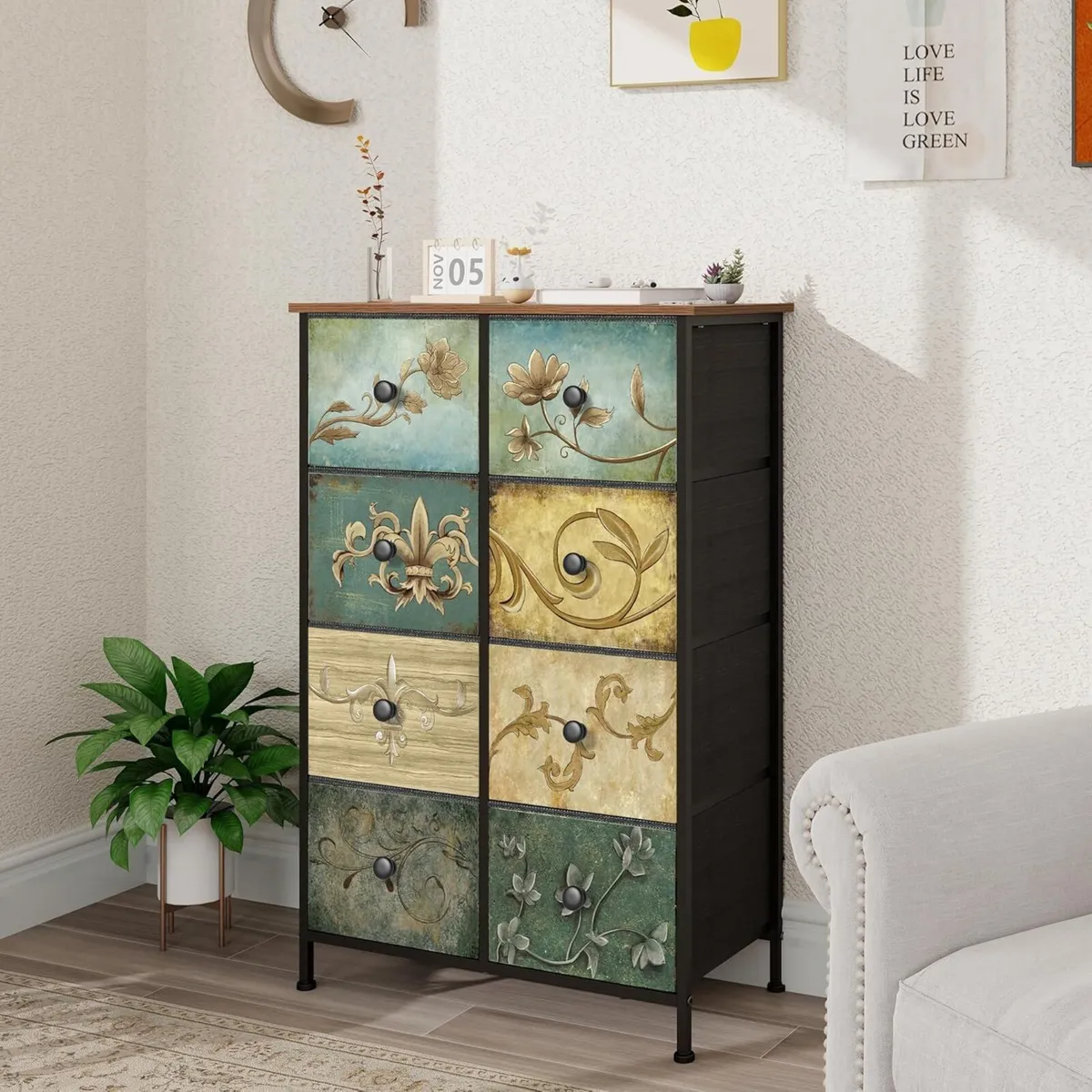 Chest of Drawers with 8 Narrow Tall Dresser for - Image 4