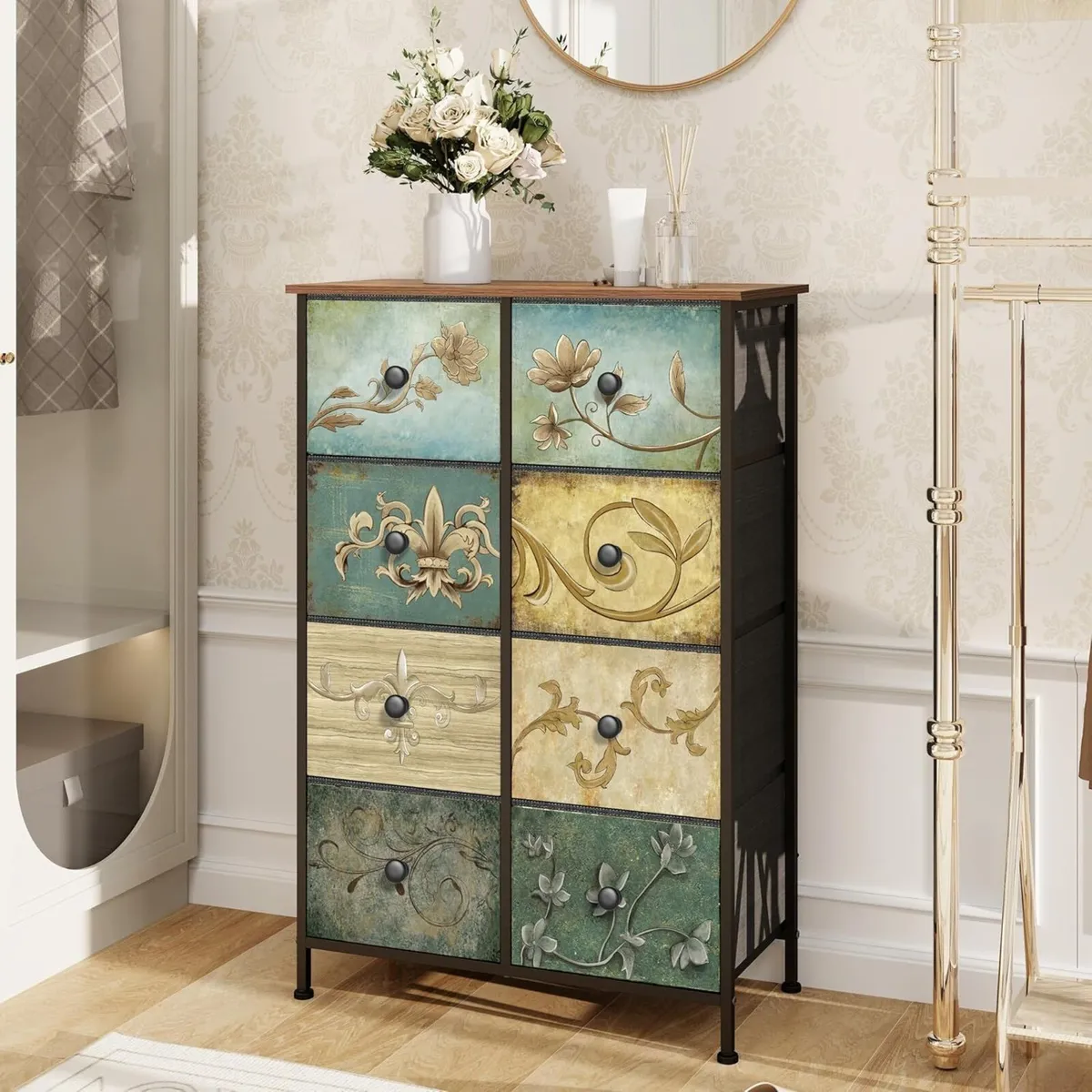 Chest of Drawers with 8 Narrow Tall Dresser for - Image 1