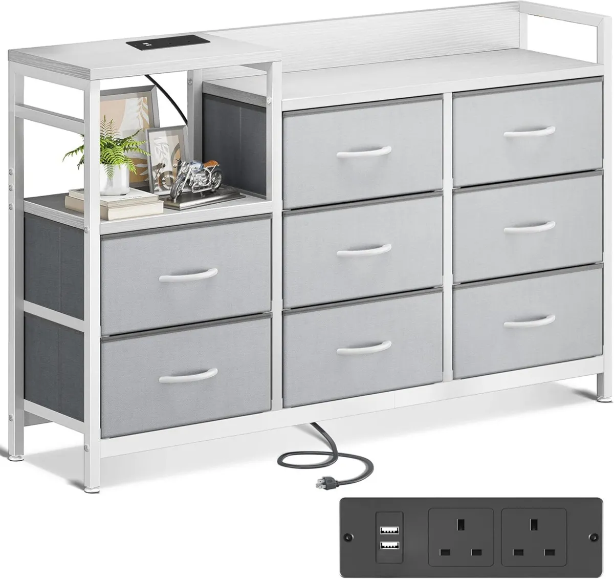 Chest of Drawers Bedroom Contains 2 USB AC Ports - Image 1