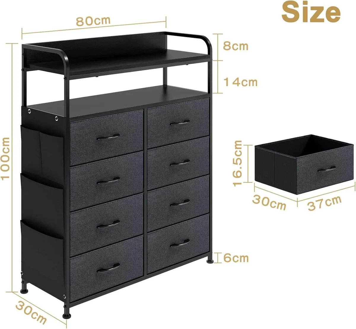 Chest of Drawers Bedroom Large Dresser Storage - Image 2