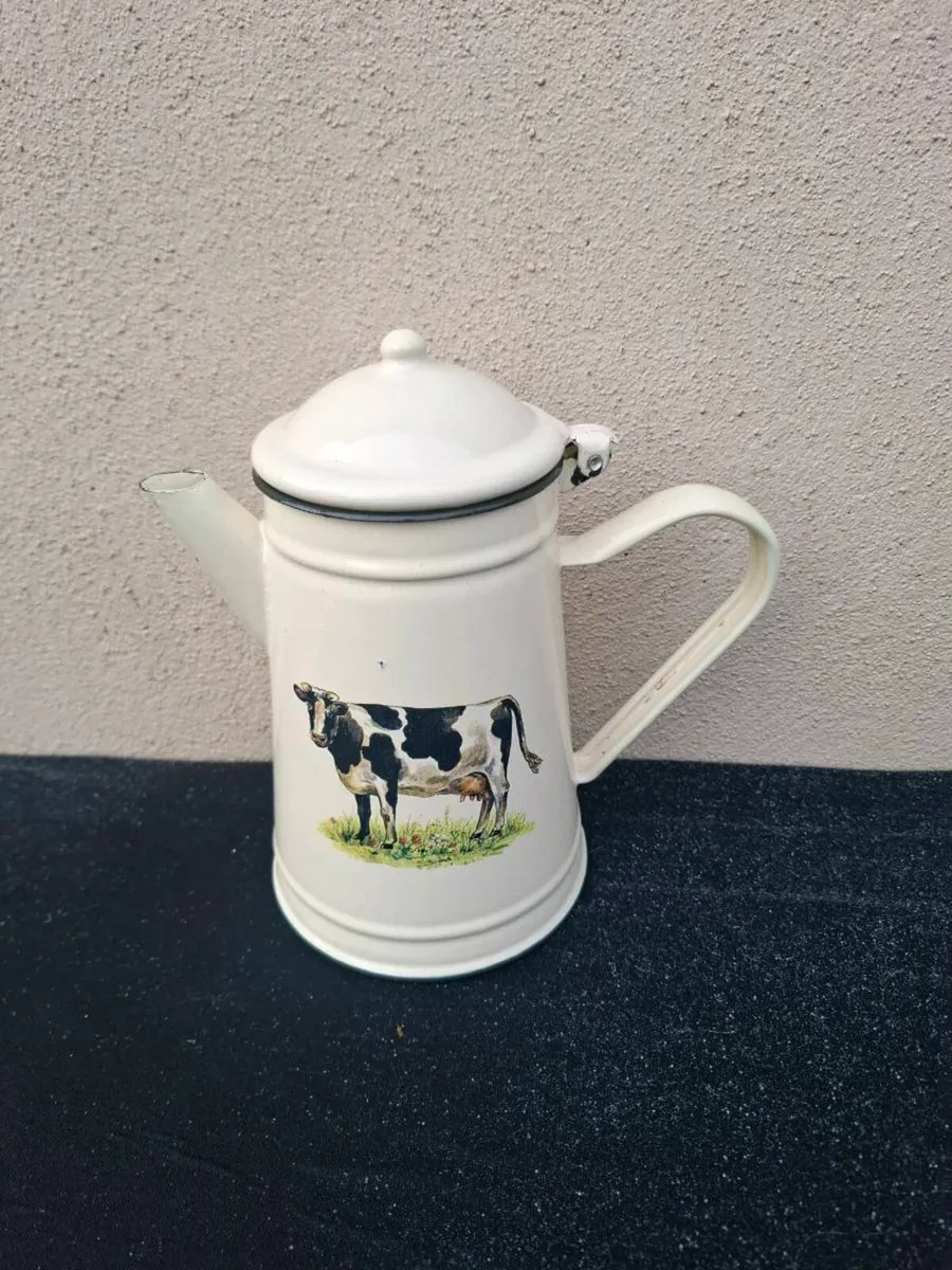 Cow enamel coffee pot postage possible - Image 1