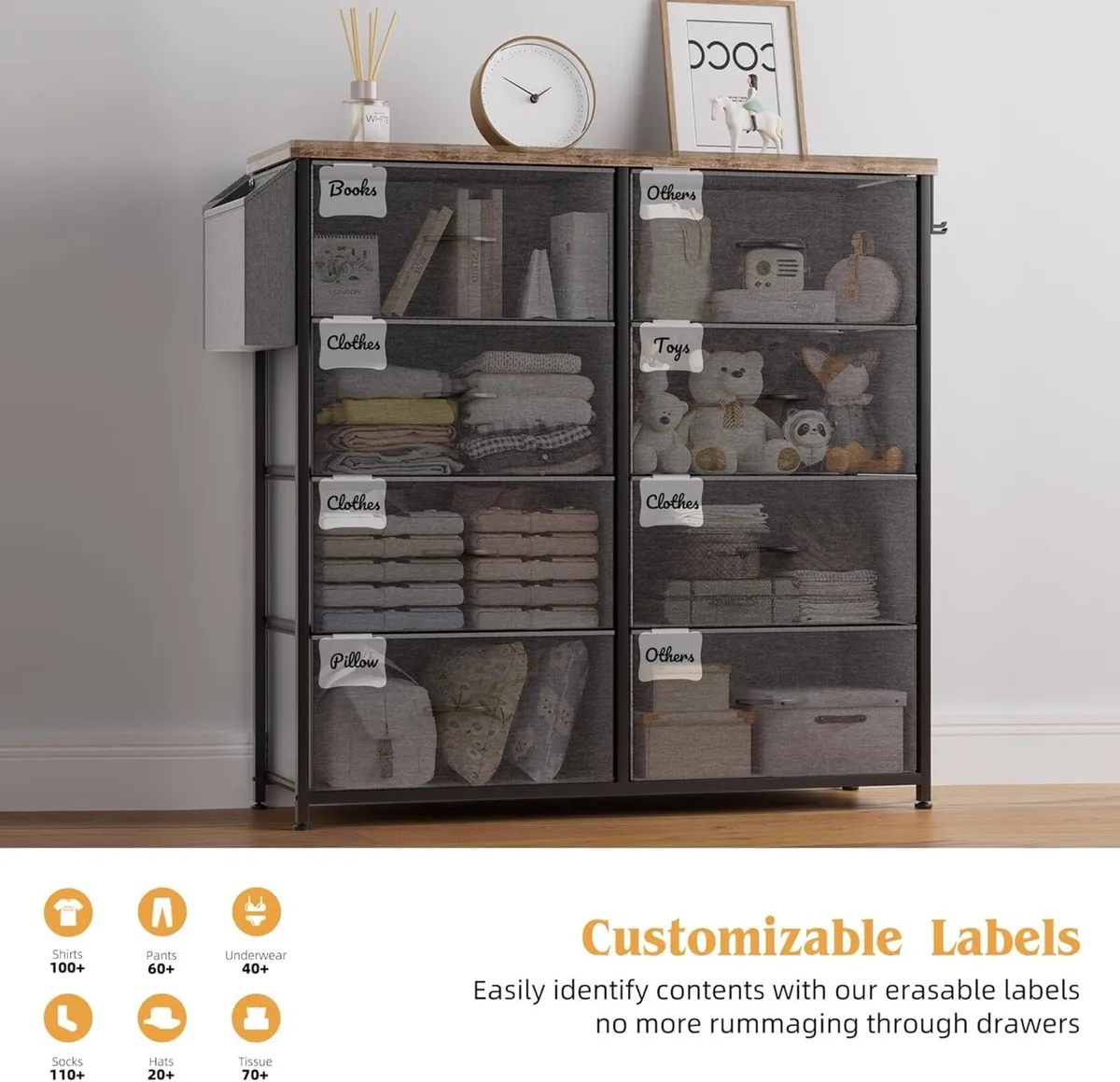 Fabric Chest of Drawers - Canvas Storage Unit - Image 4