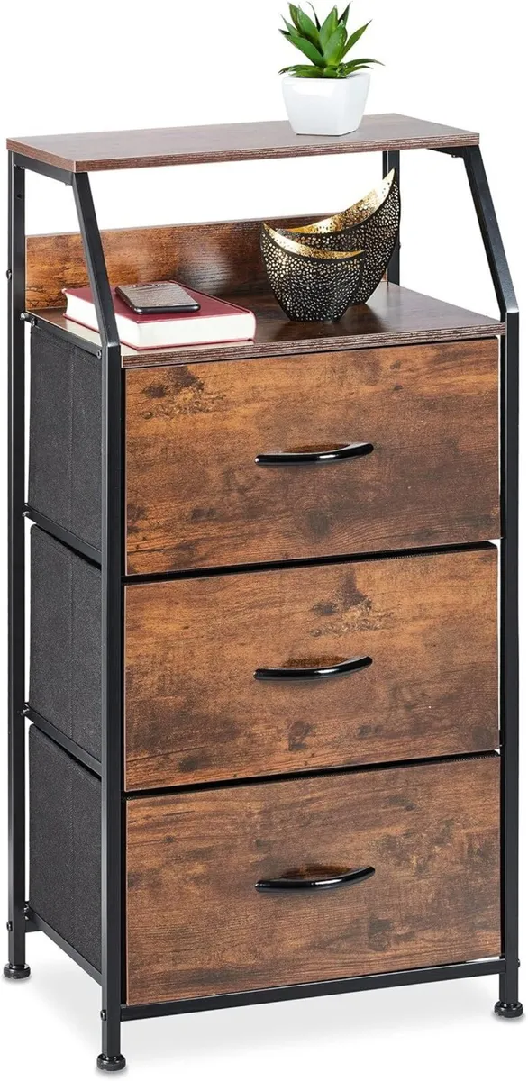 Shelf 3 Drawers 2 Shelves Vintage Look Industrial - Image 1