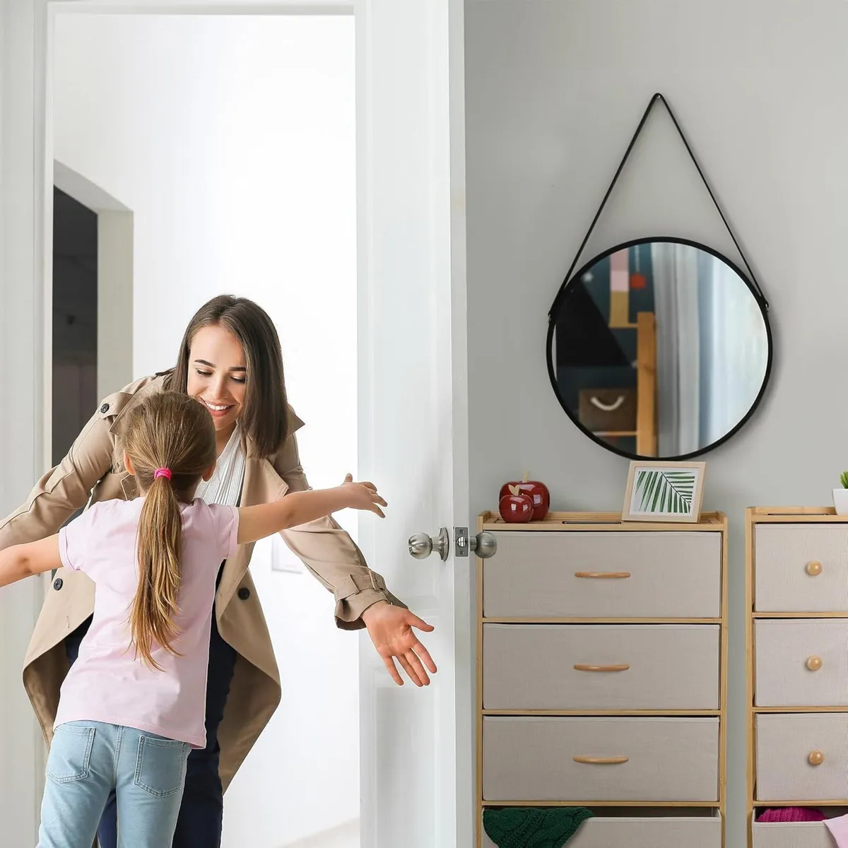 Dresser Storage Unit Bamboo 4 Fabric Drawers - Image 4