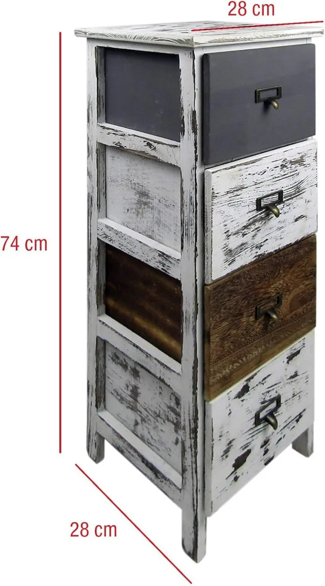 Assembled Chest of Drawers Small Tallboy 4 Wood - Image 3