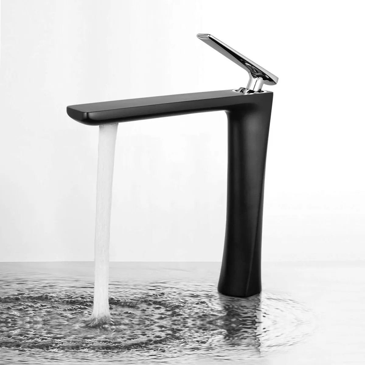Matte Black Tall Bathroom Vessel Sink Tap for - Image 1
