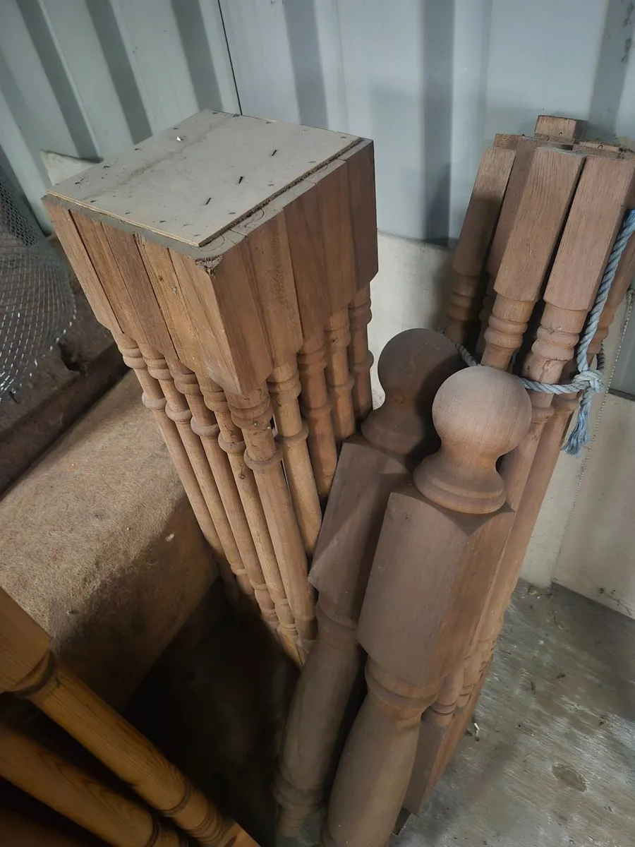 Teak Stairs spindles also newell posts - Image 2