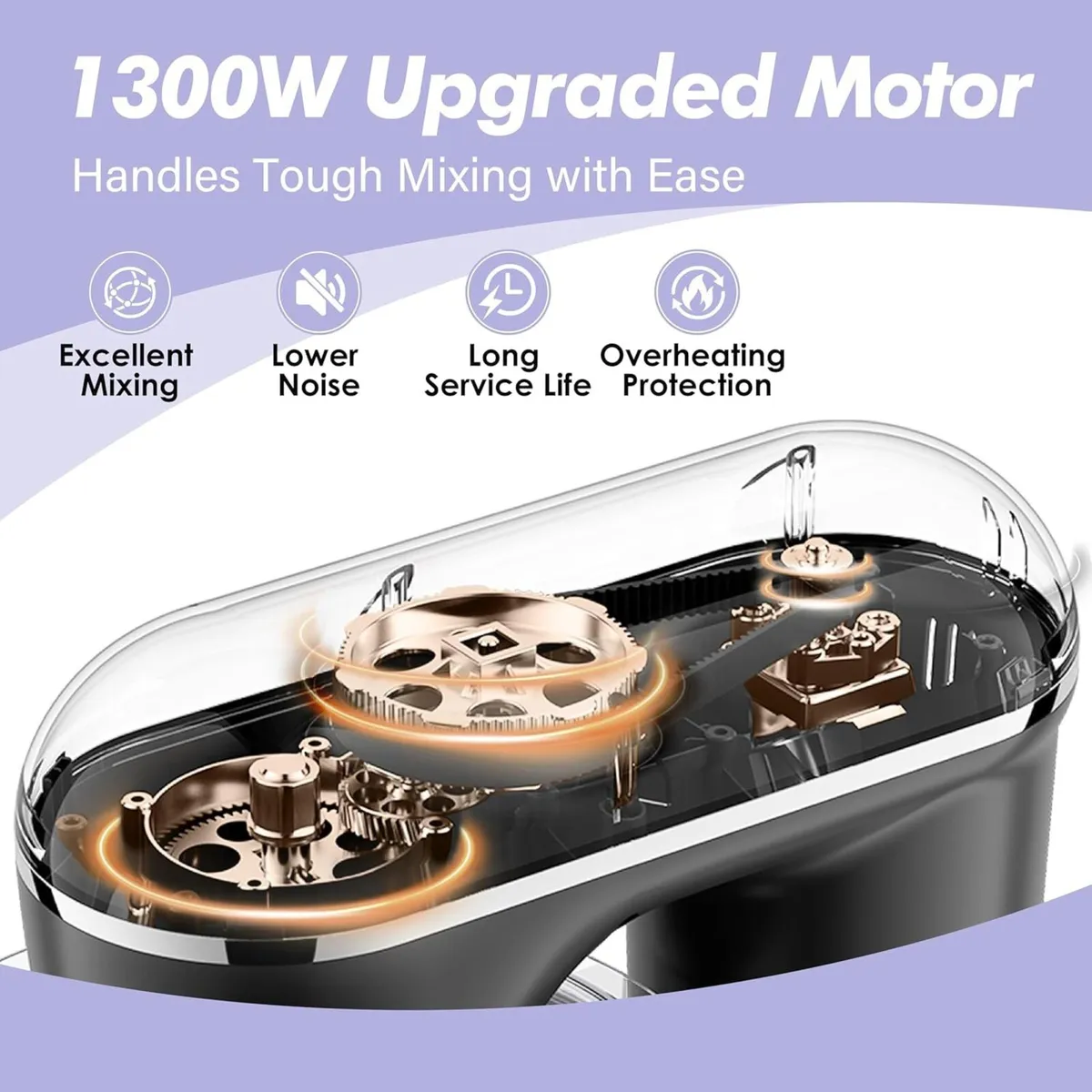 Stand Mixer 6L Electric Food with 10 Speeds 1300W - Image 3