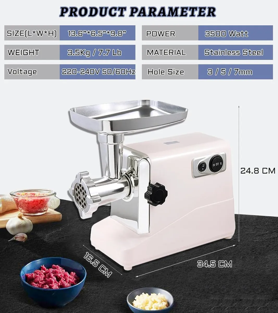 Meat Grinder Electric 3500W Mincer Machine - Image 2