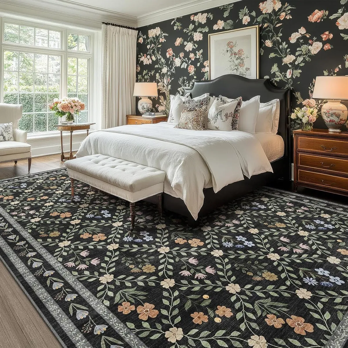 Floral Rugs for Living Room Boho Washable Area - Image 4