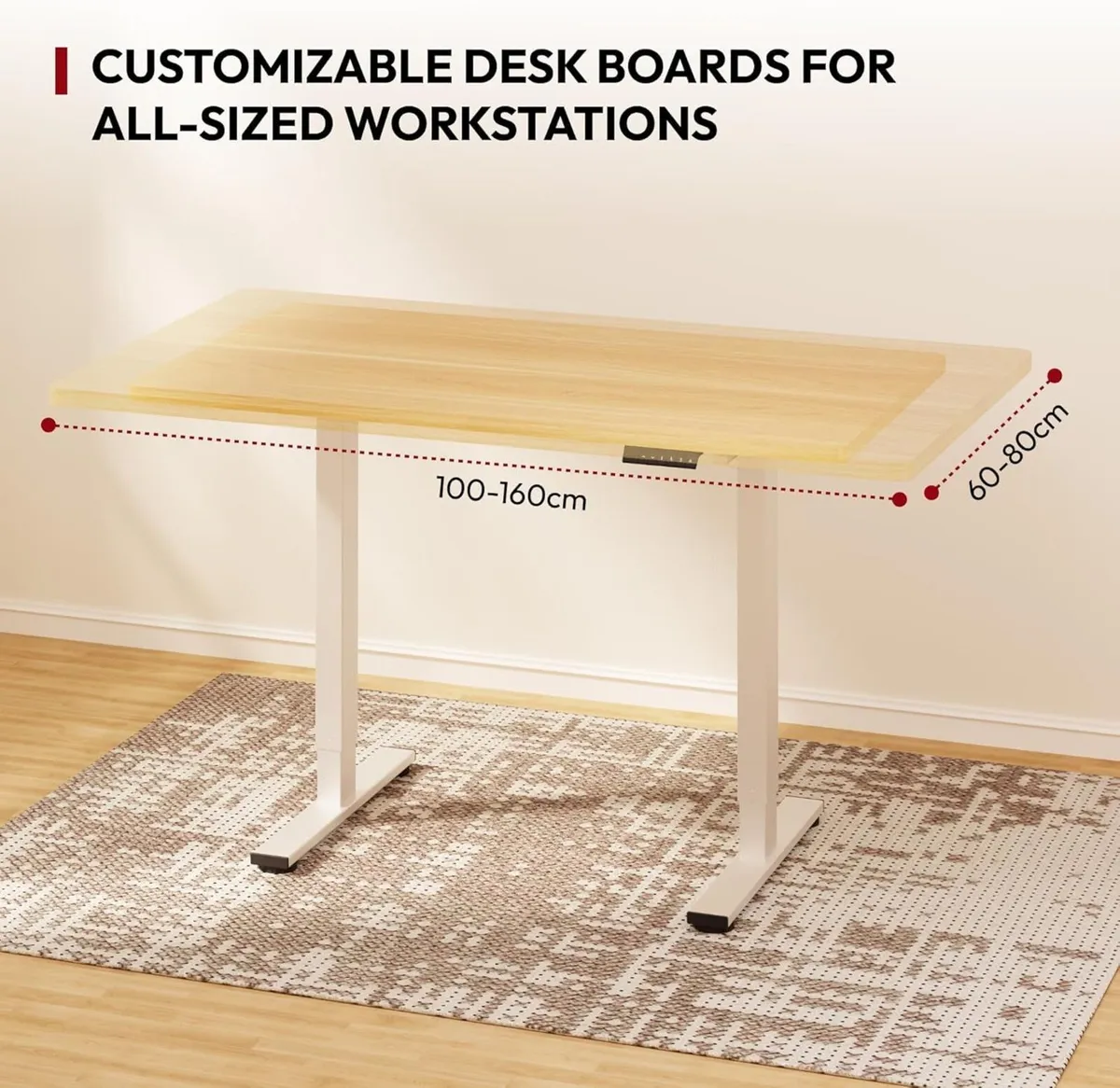 120 x 60cm Electric Standing Desk ONE PIECE - Image 3