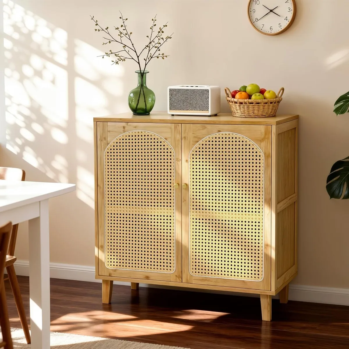 Bamboo Rattan Sideboard Storage Cabinet with 2 - Image 3