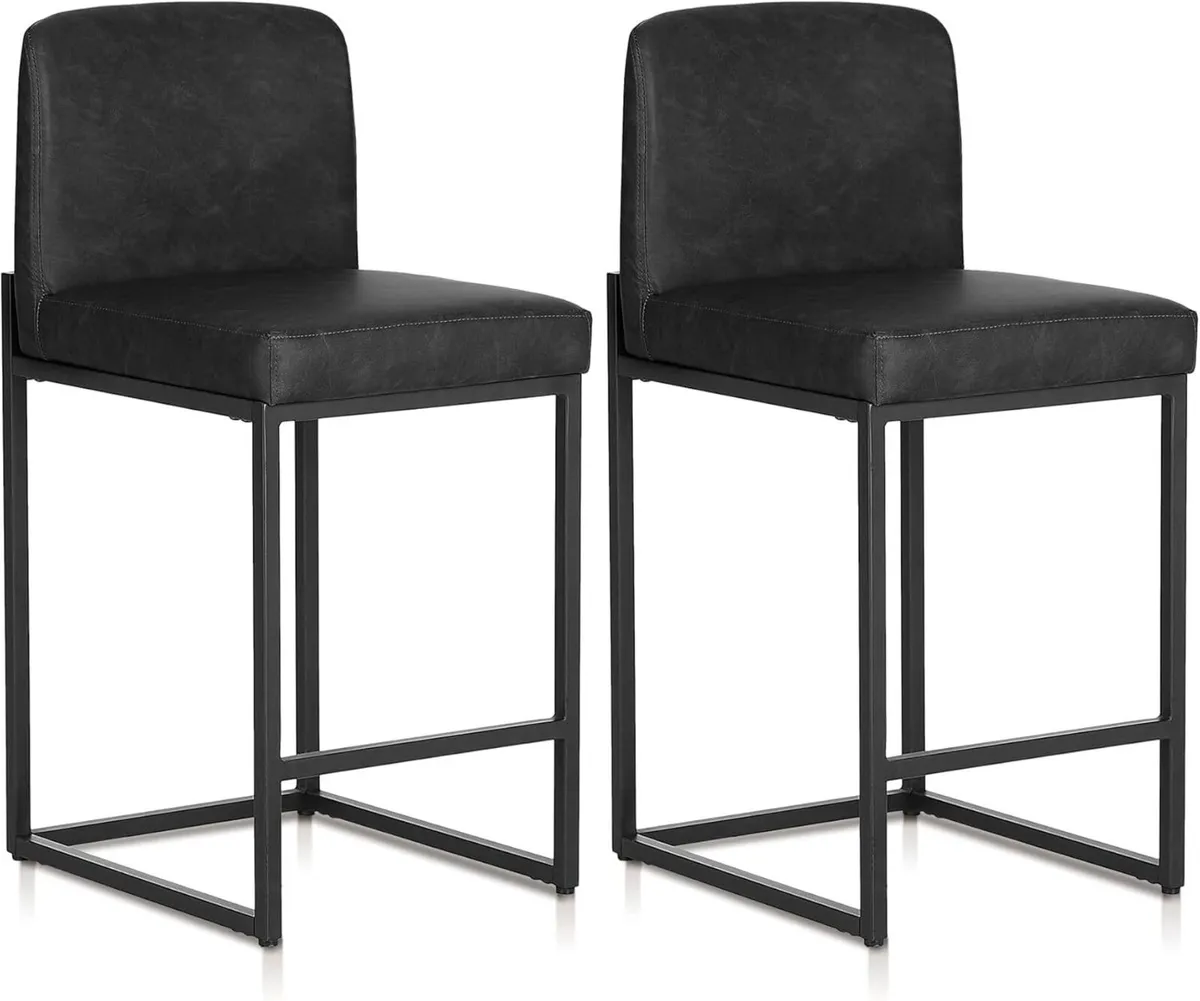 24 Bar Stools Set of 2 Breakfast Chair Pu - Image 3