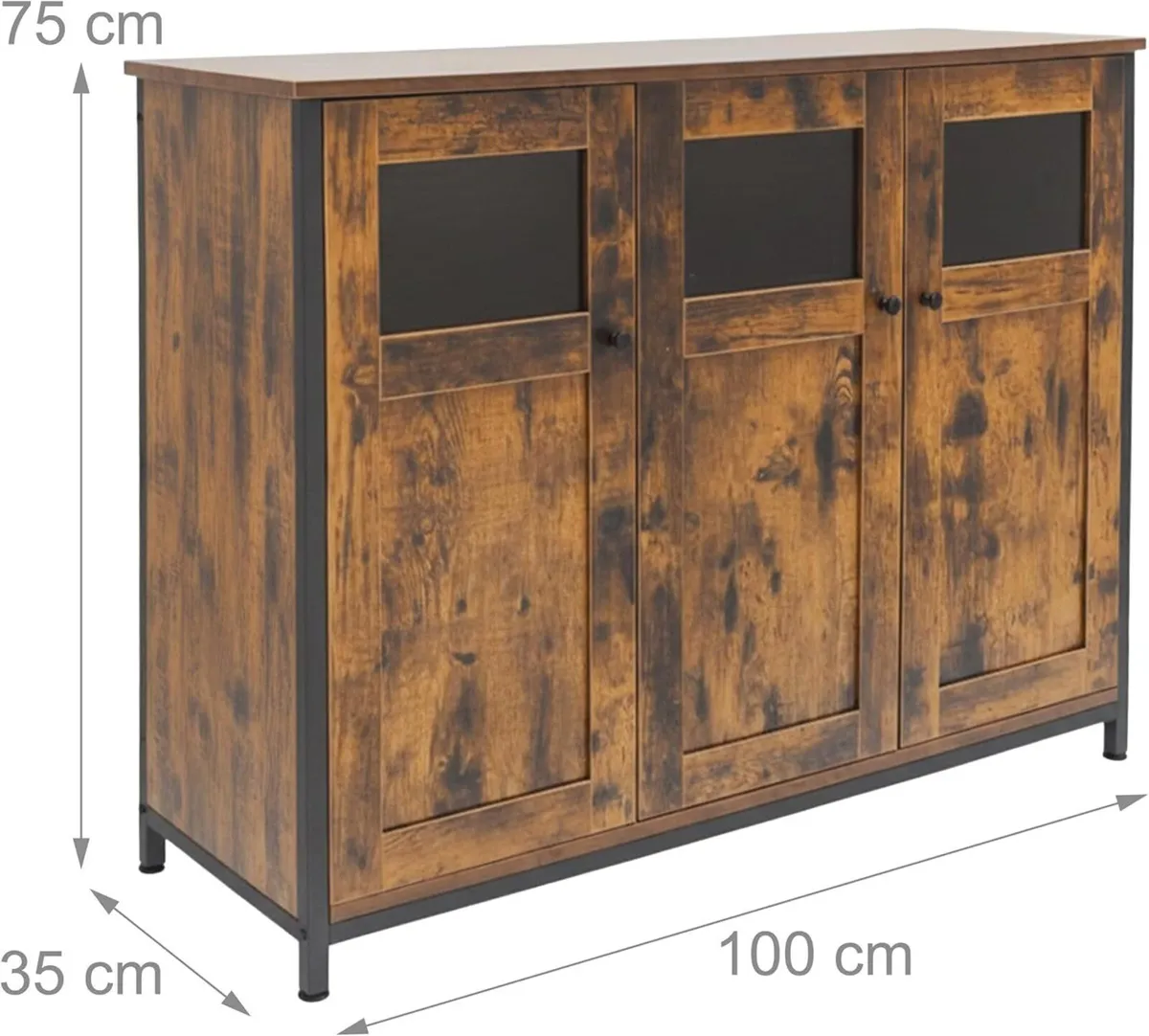 kitchen sideboard with glass doors HWD: 75 x 100 - Image 3