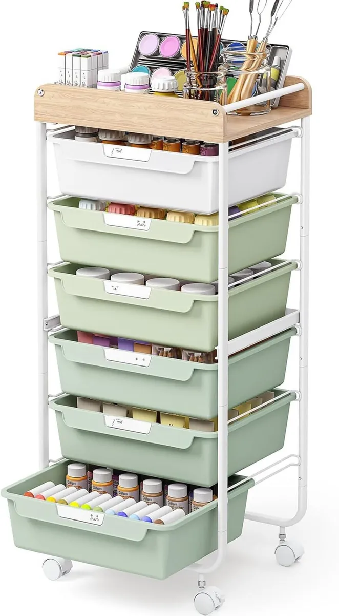 6-Drawer -Rollong-Utility-Storage-Craft-Art-Organi - Image 1