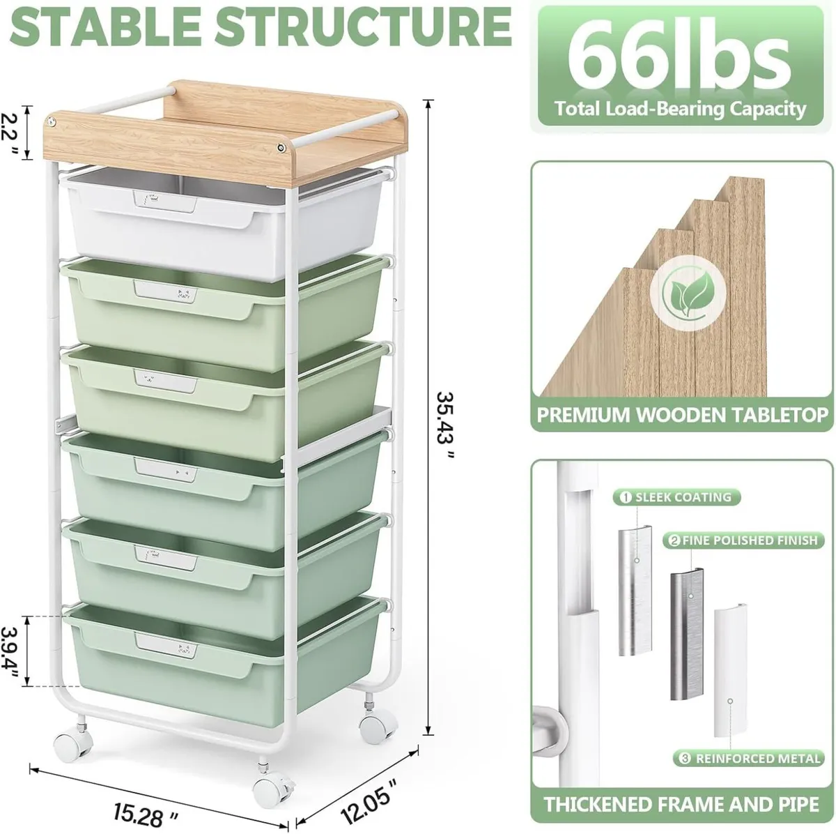 6-Drawer -Rollong-Utility-Storage-Craft-Art-Organi - Image 3