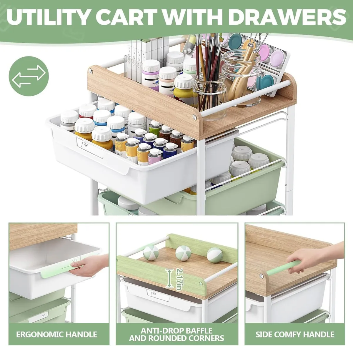 6-Drawer -Rollong-Utility-Storage-Craft-Art-Organi - Image 4