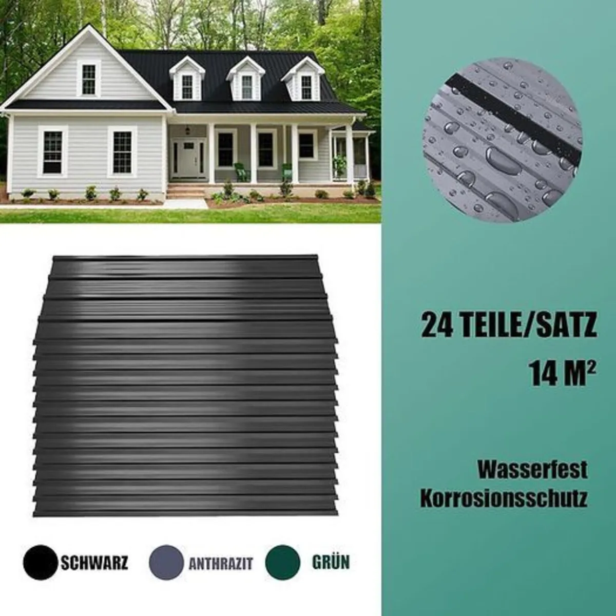 24 x Galvanised Trapezoidal Corrugated Roofing She - Image 4