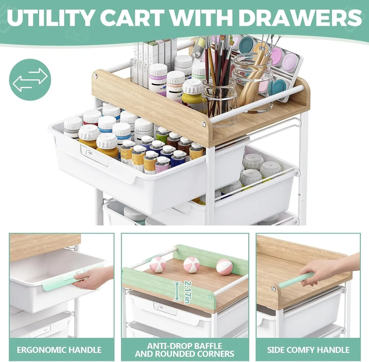 6-Drawer -Rollong-Utility-Storage-Craft-Art-Organi - Image 4