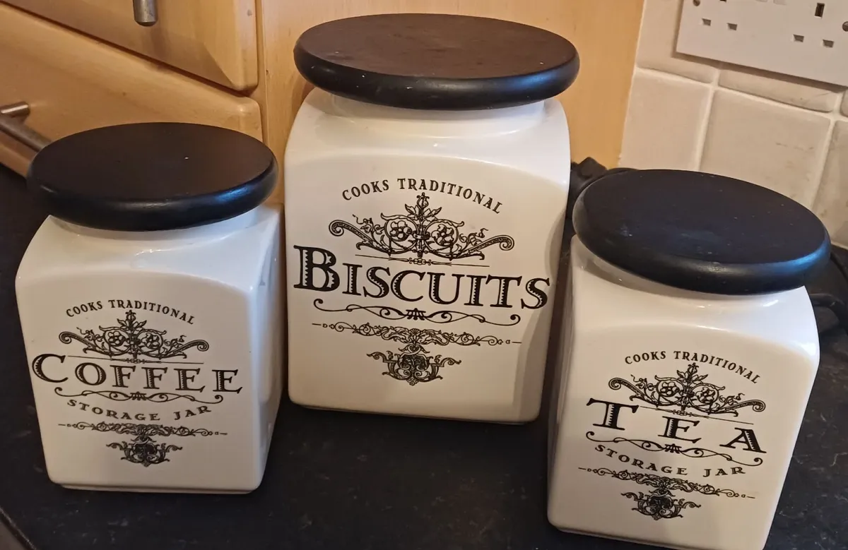 Tea Biscuit &  Coffee canisters - Image 1